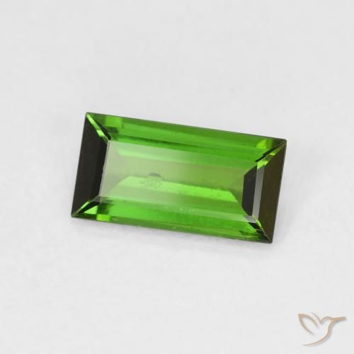 Tormalina Medium Dark-Green naturale da 0.83 ct, Taglio a baguette, SI