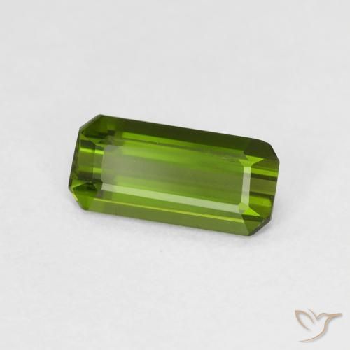 Tormalina Verde scuro naturale da 0.88 ct, Ottagonale / Taglio smeraldo, VS-SI