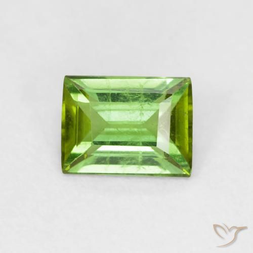 0.66ct Naturale Verde medio Tormalina, Taglio a baguette, VS-SI