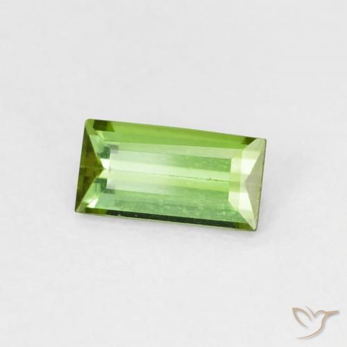 Tormalina Terra Verde naturale da 0.60 ct, Taglio a baguette, VVS-VS