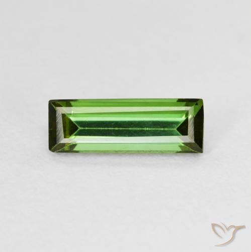Tormalina Verde scuro naturale da 0.72 ct, Taglio a baguette, VVS-VS