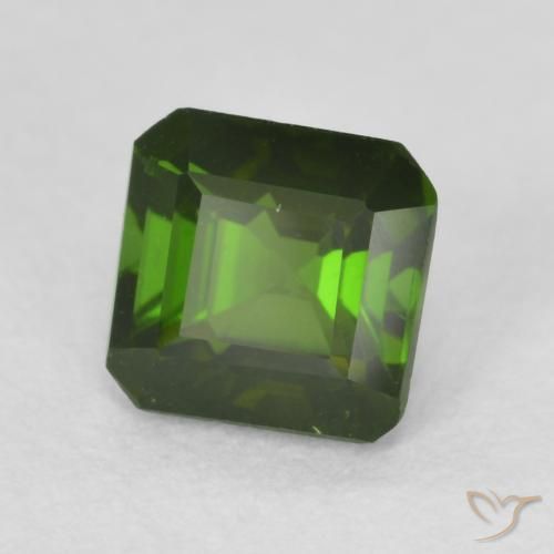 Tormalina Verde scuro naturale da 0.86 ct, Ottagonale / Taglio smeraldo, VS
