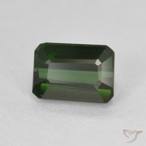Tormalina Verde molto scuro naturale da 1.46 ct, Ottagonale / Taglio smeraldo, VVS