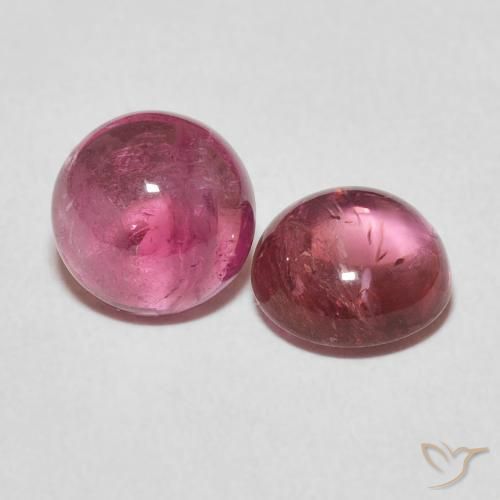 Gemme di Tormalina Rosa intenso intenso naturale da 3.76 ct, Rotondo, Trasparente