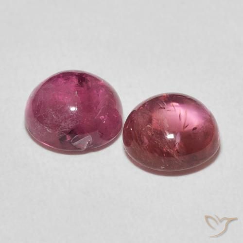 Gemme di Tormalina Rosa intenso intenso naturale da 3.76 ct, Rotondo, Trasparente