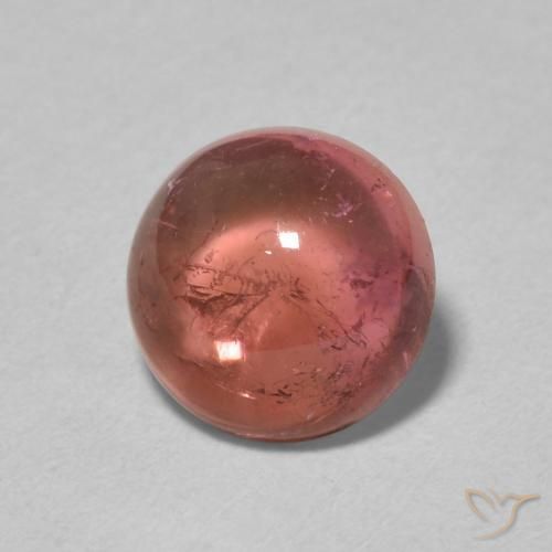 Tormalina Rosa arancione naturale da 1.21 ct, Rotondo, Trasparente