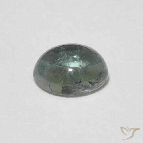 Tormalina Verde grigiastro naturale da 0.70 ct, Ovale, Trasparente