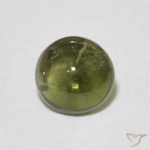 0.82ct Naturale Verde caldo Tormalina, Rotondo, Trasparente