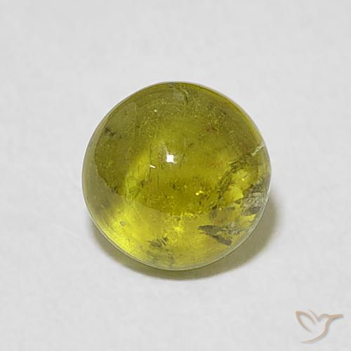 1.00ct Naturale Verde caldo Tormalina, Rotondo, Trasparente