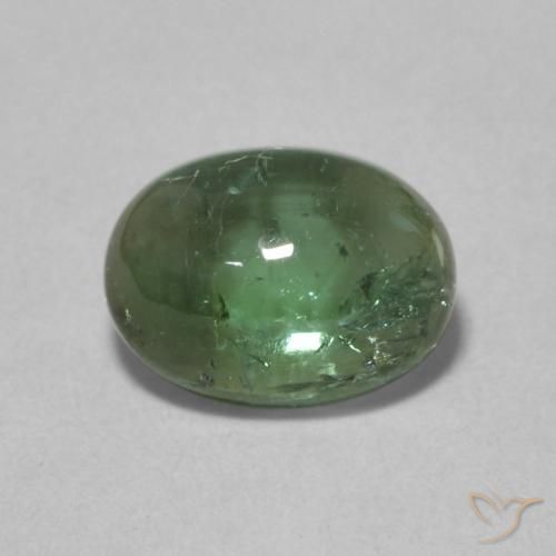 1.49ct Naturale Verde scuro Tormalina, Ovale, Trasparente