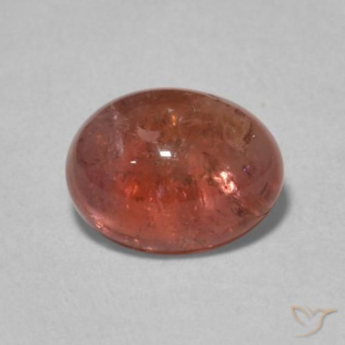 1.50ct Naturale Arancione rossastra Tormalina, Ovale, Trasparente