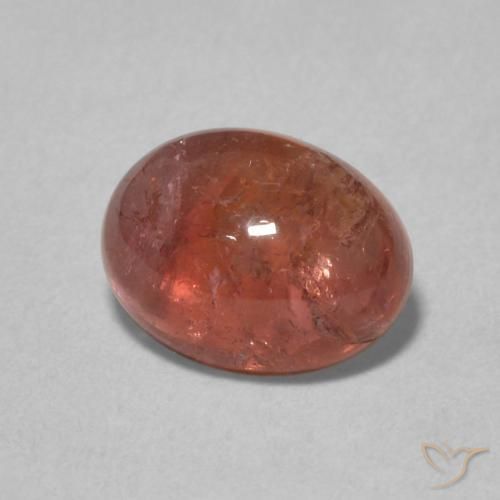 Tormalina Arancione rossastra naturale da 1.50 ct, Ovale, Trasparente
