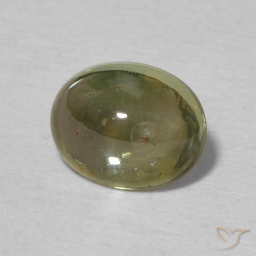 Tormalina Verde marroncino naturale da 1.16 ct, Ovale, Trasparente
