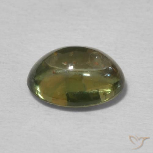 Tormalina Verde marroncino naturale da 1.16 ct, Ovale, Trasparente