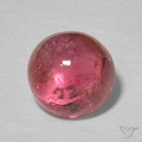 Tormalina Magenta intenso naturale da 1.52 ct, Rotondo, Trasparente