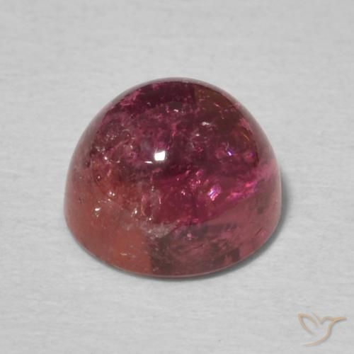 Tormalina Magenta intenso naturale da 1.52 ct, Rotondo, Trasparente