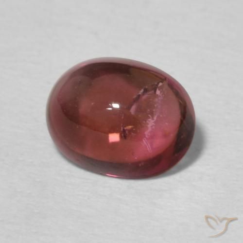 Tormalina Rosa scuro naturale da 0.89 ct, Ovale, Trasparente