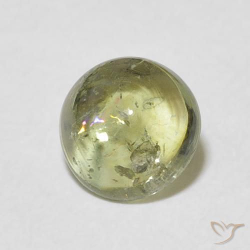Tormalina Verde giallastro naturale da 1.33 ct, Rotondo, Trasparente