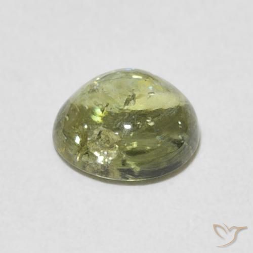 Tormalina Verde giallastro naturale da 1.33 ct, Rotondo, Trasparente