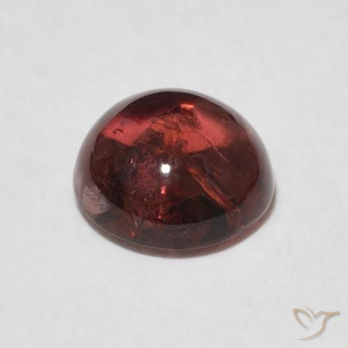 Tormalina Medium Dark-Red naturale da 1.53 ct, Rotondo, Trasparente