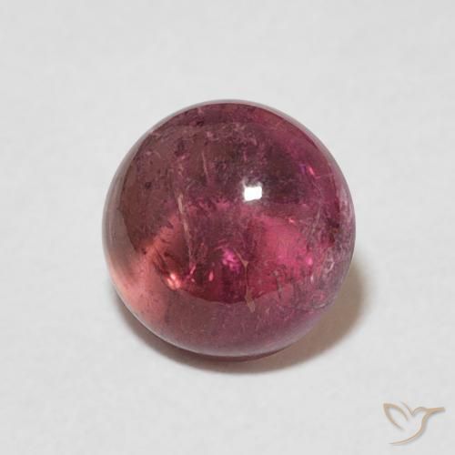 Tormalina Medium Dark-Red naturale da 1.47 ct, Rotondo, Trasparente