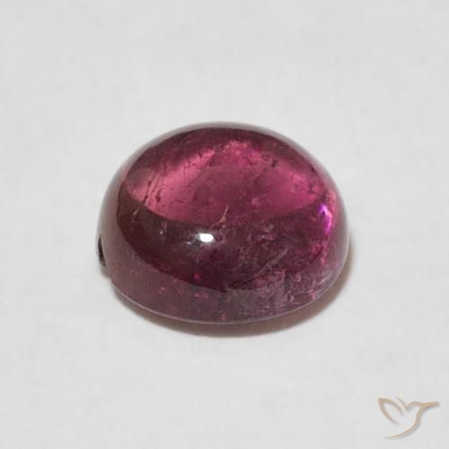Tormalina Medium Dark-Red naturale da 1.47 ct, Rotondo, Trasparente