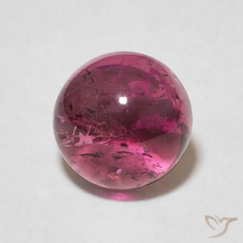 Tormalina Rosa scuro naturale da 1.51 ct, Rotondo, Trasparente