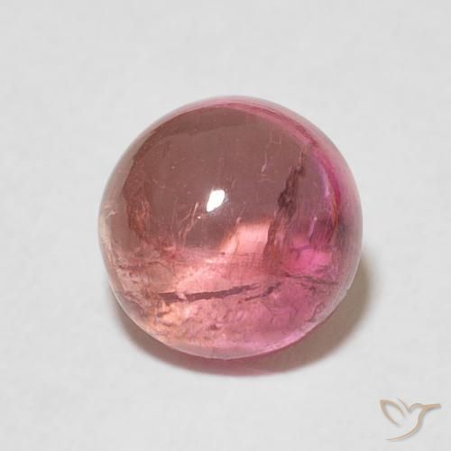 Tormalina Rosso ciliegia violaceo naturale da 1.77 ct, Rotondo, Trasparente