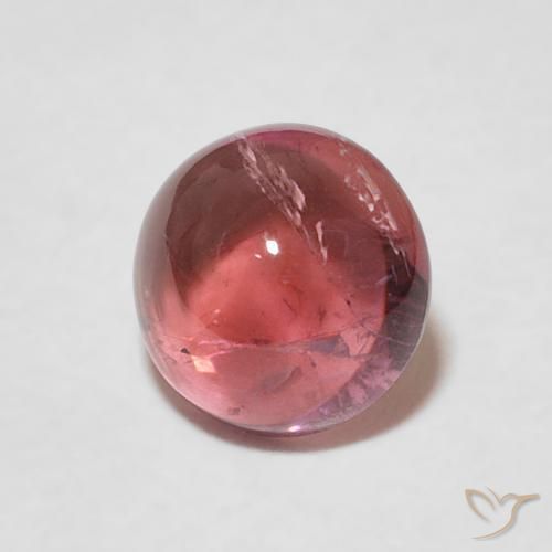 Tormalina Rosso scarlatto chiaro naturale da 1.35 ct, Rotondo, Trasparente