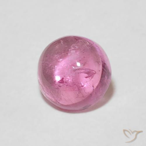 Tormalina Rosa scuro naturale da 0.74 ct, Rotondo, Trasparente