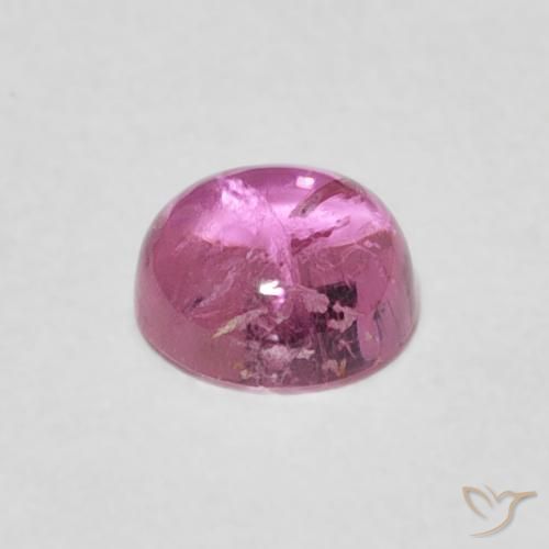 Tormalina Rosa scuro naturale da 0.74 ct, Rotondo, Trasparente