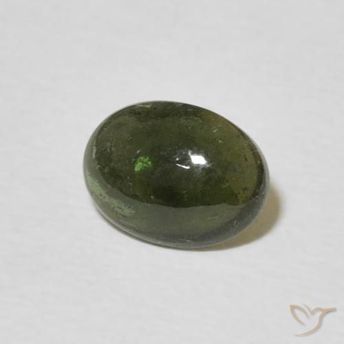 Tormalina Verde scuro naturale da 1.16 ct, Ovale, Trasparente