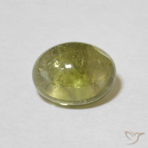 1.70ct Naturale Verde giallastro Tormalina, Ovale, Trasparente