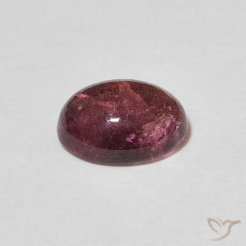 Tormalina Rosso ciliegia violaceo naturale da 1.29 ct, Ovale, Trasparente