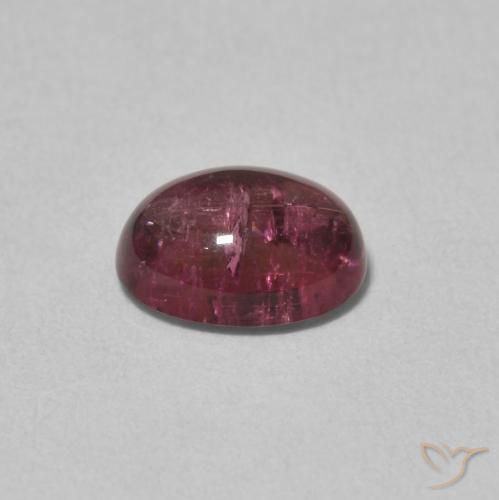 Tormalina Rosso purpureo naturale da 1.67 ct, Ovale, Trasparente