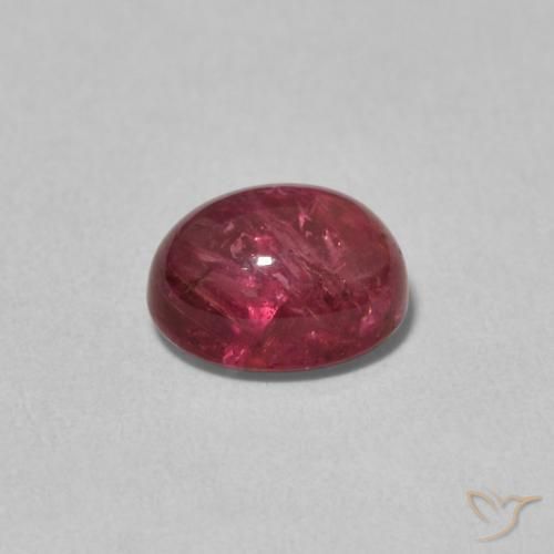 Tormalina Rosso scuro naturale da 1.74 ct, Ovale, Trasparente