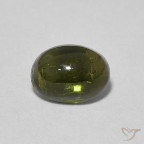 1.37ct Naturale Verde scuro Tormalina, Ovale, Trasparente