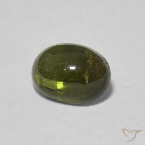 Tormalina Verde scuro naturale da 1.37 ct, Ovale, Trasparente