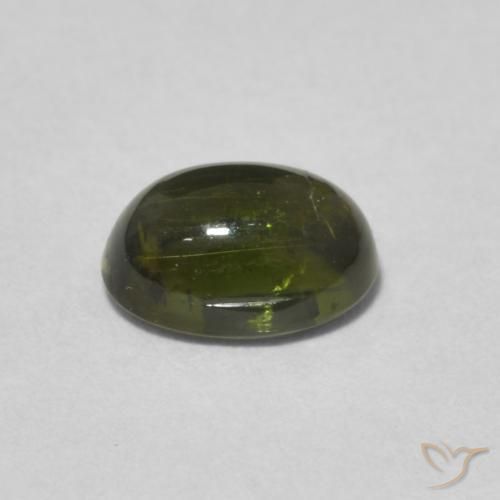 Tormalina Verde scuro naturale da 1.37 ct, Ovale, Trasparente