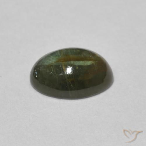 Tormalina Verde scuro naturale da 1.22 ct, Ovale, Trasparente