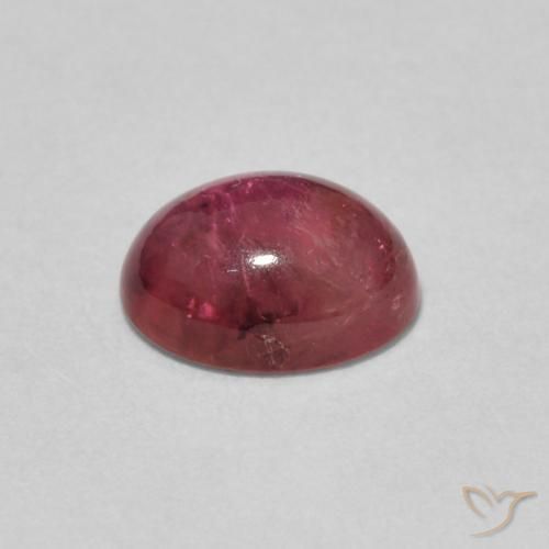 Tormalina Rosso scuro naturale da 1.33 ct, Ovale, Trasparente