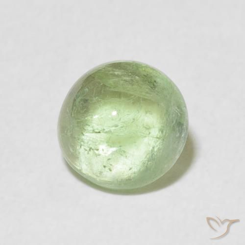 Tormalina Verde salvia molto chiaro naturale da 1.29 ct, Rotondo, Trasparente