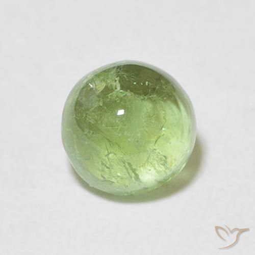 1.54ct Naturale Verde giallastro Tormalina, Rotondo, Trasparente