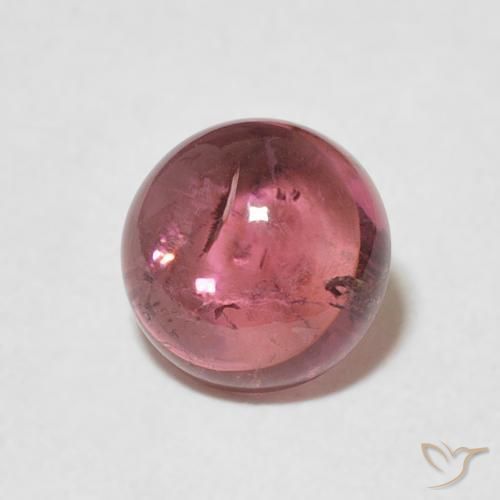 Tormalina Magenta intenso naturale da 1.35 ct, Rotondo, Trasparente