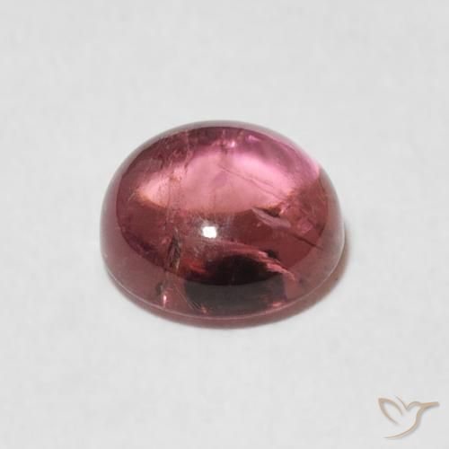 Tormalina Magenta intenso naturale da 1.35 ct, Rotondo, Trasparente