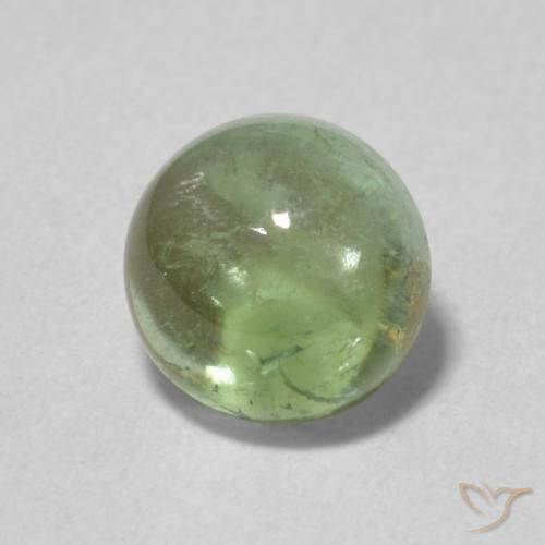 Tormalina Verde grigiastro naturale da 1.35 ct, Rotondo, Trasparente