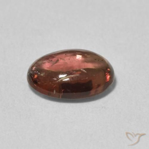 Tormalina Rosso arancione naturale da 1.27 ct, Ovale, Trasparente