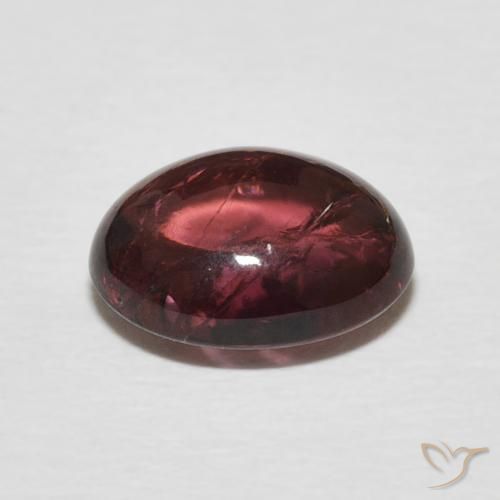 Tormalina Medium Dark-Red naturale da 2.95 ct, Ovale, Trasparente