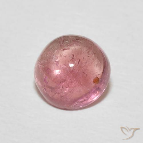 Tormalina Rosa intenso naturale da 0.97 ct, Rotondo, Trasparente