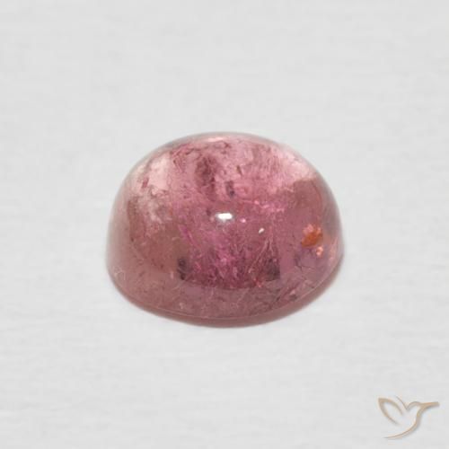 Tormalina Rosa intenso naturale da 0.97 ct, Rotondo, Trasparente